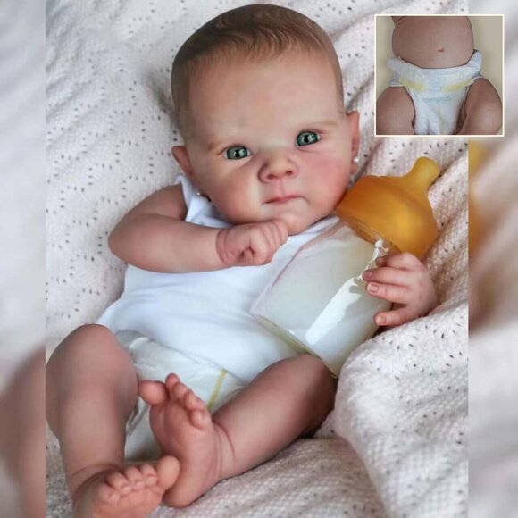 18 inch Realistic Newborn Baby Life Like Reborn Baby Doll Full Body Silicone - Picture 1 of 5